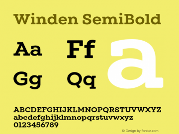 Winden SemiBold Version 1.000;hotconv 1.0.109;makeotfexe 2.5.65596图片样张