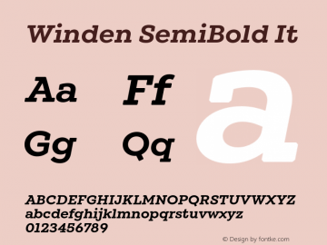 Winden SemiBold It Version 1.000;hotconv 1.0.109;makeotfexe 2.5.65596图片样张