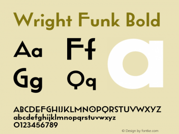 Wright Funk Bold Version 1.000;hotconv 1.0.109;makeotfexe 2.5.65596图片样张