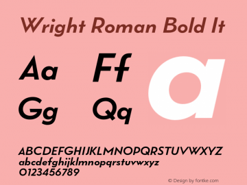 Wright Roman Bold It Version 1.000;hotconv 1.0.109;makeotfexe 2.5.65596图片样张