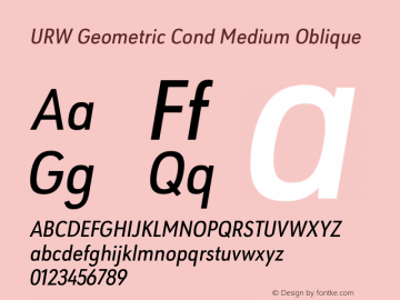 URW Geometric Cond Medium Oblique Version 1.00图片样张