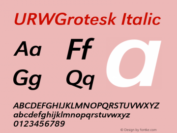 URWGrotesk Italic Version 1.00图片样张