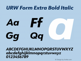 URW Form Extra Bold Italic Version 1.00图片样张