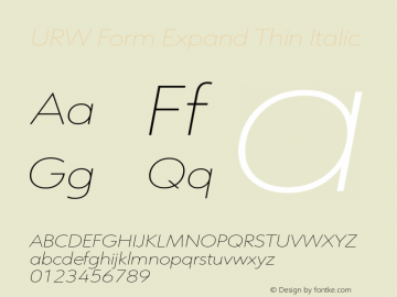 URW Form Expand Thin Italic Version 1.00图片样张