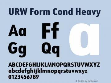 URW Form Cond Heavy Version 1.00图片样张