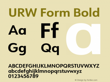 URW Form Bold Version 1.00图片样张
