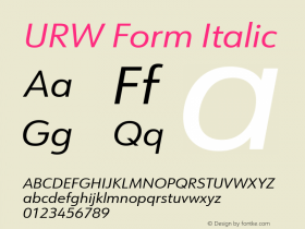 URW Form Italic Version 1.00图片样张