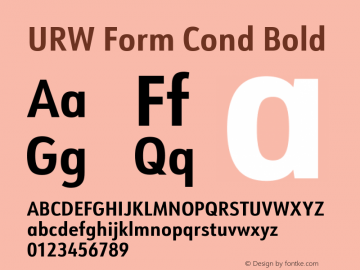 URW Form Cond Bold Version 1.00图片样张