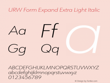 URW Form Expand Extra Light Italic Version 1.00图片样张