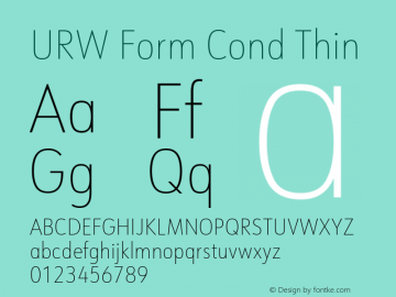 URW Form Cond Thin Version 1.00图片样张