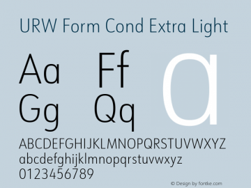 URW Form Cond Extra Light Version 1.00图片样张