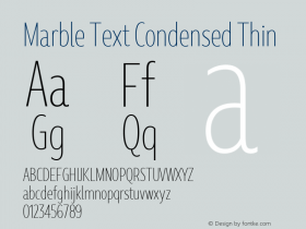 Marble Text Condensed Thin Version 1.001图片样张