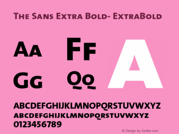 The Sans Extra Bold- ExtraBold Version 1.0 Font Sample