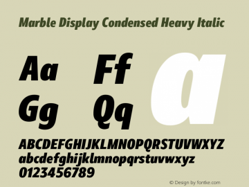 Marble Display Condensed Heavy Italic Version 1.001图片样张