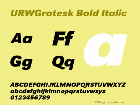 URWGrotesk Bold Italic Version 1.00图片样张