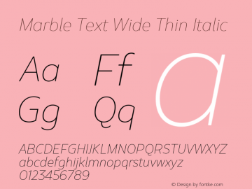 Marble Text Wide Thin Italic Version 1.001图片样张