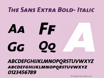 The Sans Extra Bold- Italic Version 1.0图片样张