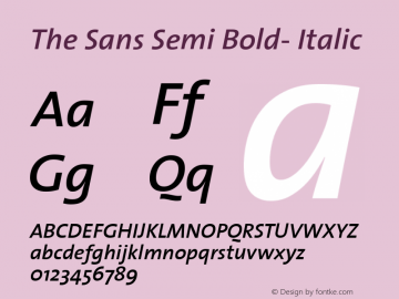 The Sans Semi Bold- Italic Version 1.0图片样张