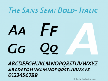 The Sans Semi Bold- Italic Version 1.0图片样张