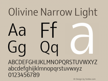 Olivine Narrow Light Version 1.000图片样张