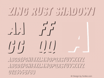 Zing Rust Shadow1 Version 1.000;PS 001.000;hotconv 1.0.88;makeotf.lib2.5.64775图片样张