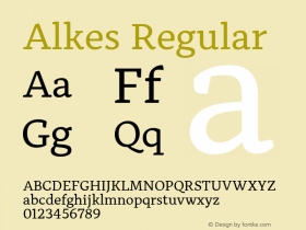 Alkes Regular Version 1.000; ttfautohint (v1.8)图片样张