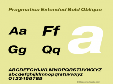 Pragmatica Extended Bold Obl Version 2.000图片样张