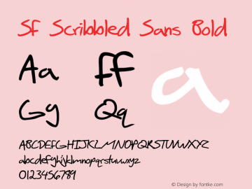 SF Scribbled Sans Bold ver 1.0; 1999. Freeware for non-commercial use.图片样张