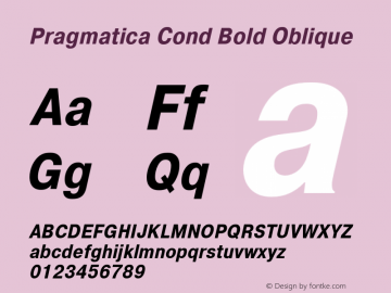 Pragmatica Cond Bold Obl Version 2.000图片样张