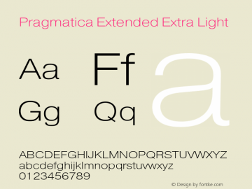 Pragmatica Extended Extra Light Version 2.000图片样张