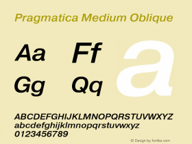 Pragmatica Medium Obl Version 2.000图片样张