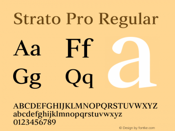 StratoProRegular Version 001.000图片样张