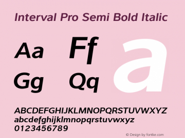 Interval Pro Semi Bold Italic Version 2.002图片样张