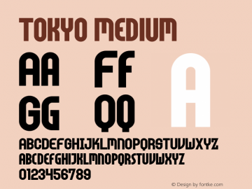 Tokyo Medium Version 001.000 Font Sample