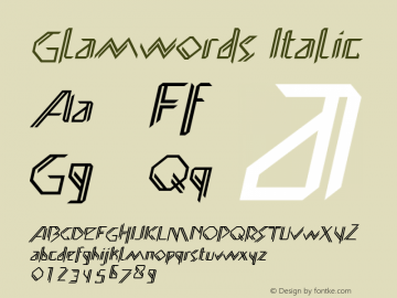 Glamwords-Italic Version 1.0图片样张