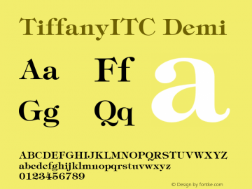 TiffanyITC Demi Version 001.000 Font Sample