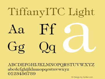 TiffanyITC Light Version 001.000 Font Sample