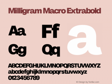 Milligram Macro Extrabold Version 1.000;FEAKit 1.0图片样张