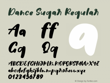 Dance Sugar Version 1.00;November 2, 2021;FontCreator 13.0.0.2683 64-bit图片样张