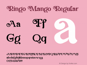 Ringo Mango Version 1.00;November 6, 2021;FontCreator 13.0.0.2683 64-bit图片样张