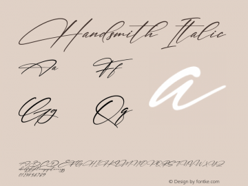 Handsmith Italic Version 1.00;October 13, 2021;FontCreator 13.0.0.2683 64-bit图片样张