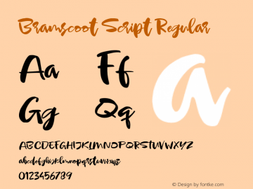 Bramscoot Script Regular Version 1.001;Fontself Maker 1.1.0图片样张