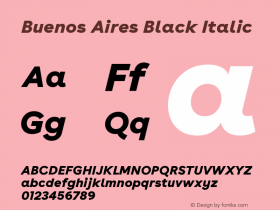 BuenosAires-BlackItalic Version 29.000图片样张