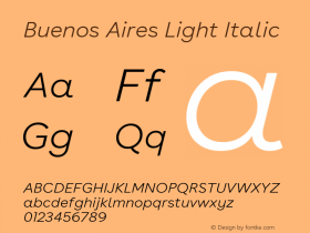 BuenosAires-LightItalic Version 29.000图片样张