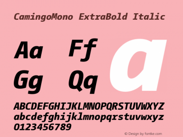 CamingoMono ExtraBold Itali Version 1.000图片样张