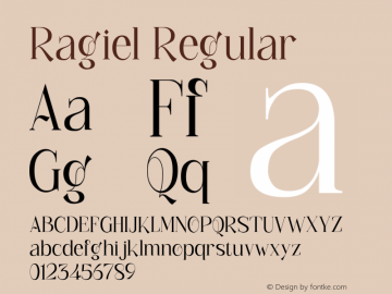 Ragiel Version 1.00;November 7, 2021;FontCreator 12.0.0.2535 64-bit图片样张