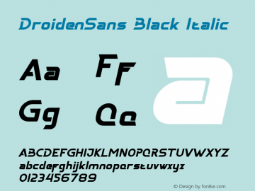 DroidenSans Black Italic Version 1.004;Fontself Maker 3.5.7图片样张