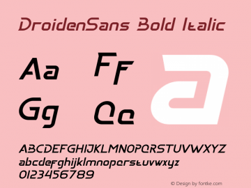 DroidenSans Bold Italic Version 1.004;Fontself Maker 3.5.7图片样张