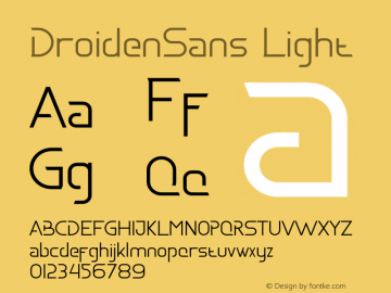 DroidenSans Light Version 1.006;Fontself Maker 3.5.7图片样张