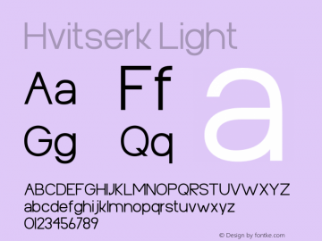 Hvitserk Light Version 1.000;hotconv 1.0.109;makeotfexe 2.5.65596图片样张